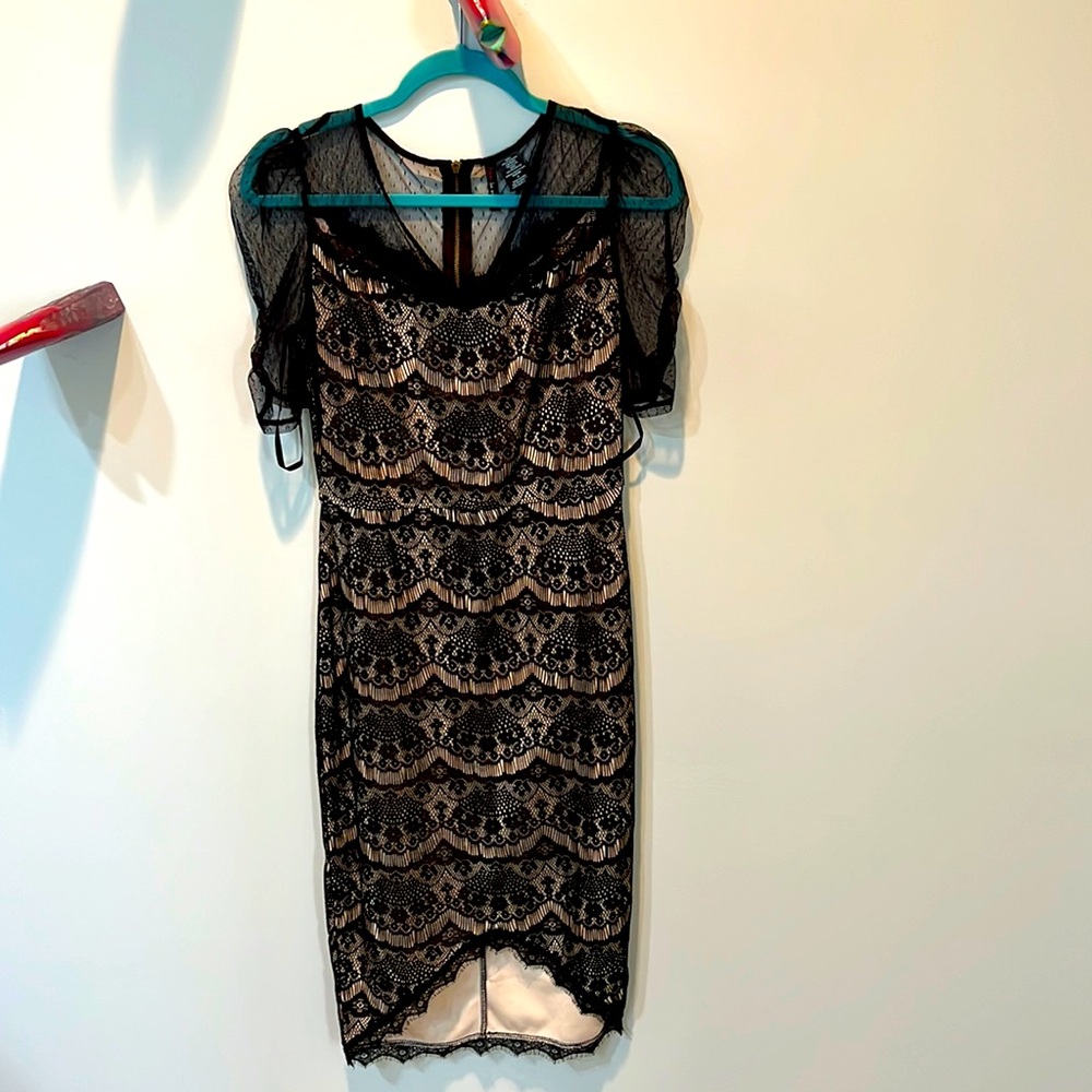 Black lace and net party dress. Never worn.